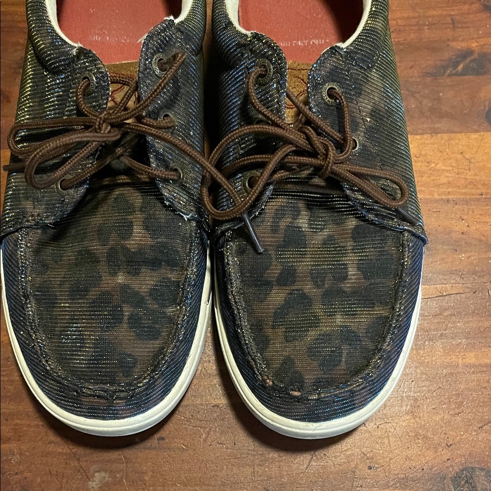 Twisted X Leopard Casual Shoes w/ Blue/Gold Shimmer - Picture 8 of 8